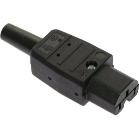 as - Schwabe presa IEC - Tipo C15 - Presa per elettrodomestici fino a 120° C - Connettore alimentazione C15 - 2 poli - Cavi di collegamento fino a max. 3G1,5 - 230V/10A - Made in Germany - nero, 62082
