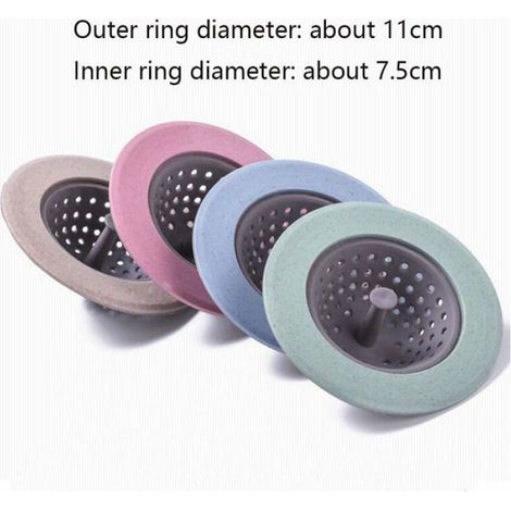 Filtre De Drain - Silicone Et PP - Pour Évier Et Salle De Bain - Diamètre Extérieur 11 Cm - Lot De 4 (1/4)