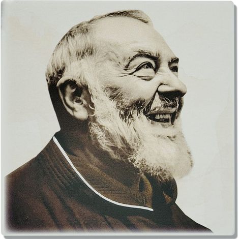 Quadro di Padre Pio dipinto su legno Dimensioni: 12,5x12,5 cm Codice articolo: ESF198238 (1/2)