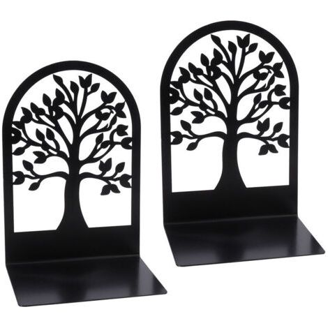2 Pièces Serre-Livres, Serre-Livres Pour Contenir Des Livres, Serre-Livres Décoratifs, Porte-Livres Pour La Maison, L'École Ou Le Bureau, Serre-Livres En Métal Lourd. Serre-Livres Pour Étagères Noir