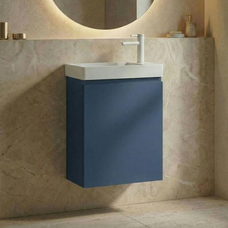 Lave-mains suspendu bleu 1 porte IRIS (1/4)