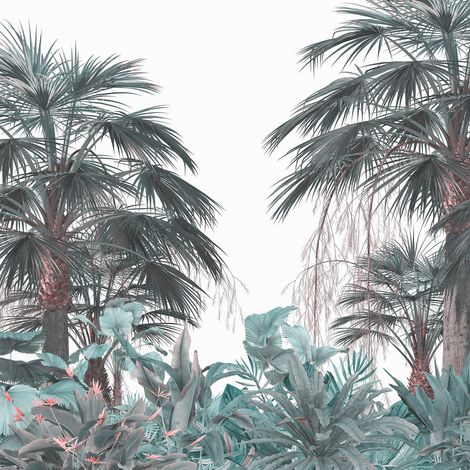 Papier peint panoramique - Forêt Tropicale - 130 cm x 130 cm (1/2)