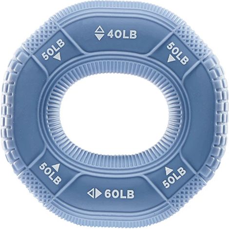 (Bleu) Renforceur de poignée en silicone réglable (20-90 lbs) pour améliorer la force des bras et extenseur de poignet. (1/4)