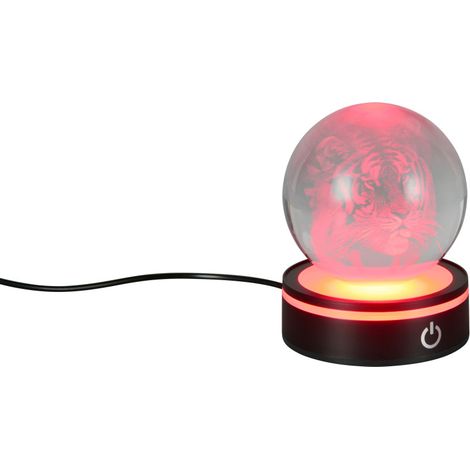 Reality LED-Tischleuchte Rosebud Fun Tiger Ø 8 cm kaltweiß schwarz matt Lampen (1/3)