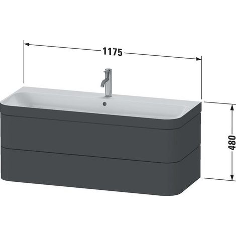 Duravit Möbelwaschtisch-Unterschrank Happy D.2 Plus 117,5x49cm, 2 Schubk., 1 HL, we hgl (1/3)