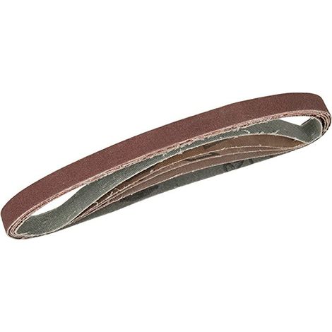 Silverline – Pack de 5 bandes abrasives 13x457 mm – Assortiment grains 40/60/80/120 – Corindon avec liant résine – Pour ponçage bois et métal