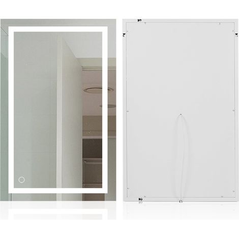 MIROIR DE SALLE DE BAIN LED LAMPE DE MIROIR ÉCLAIRAGE SALLE DE BAIN Mural Miroir LED Lampe de Miroir 100X60 CM 25W