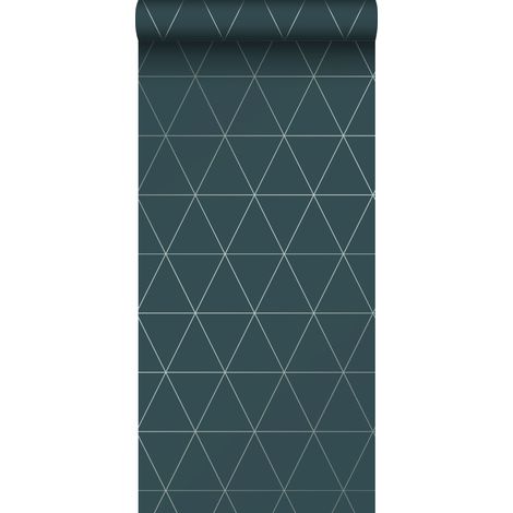 papier peint triangles graphiques bleu - Origin Wallcoverings (1/5)