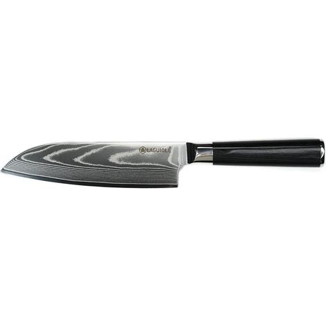 LAGUIOLE CUISSON - Couteau santoku noir damas 32cm avec étui - "Core" (1/4)