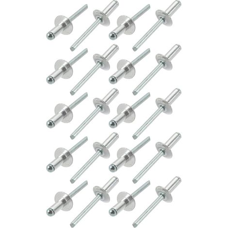 20pcs 6.4mmx16mmx16mm aluminium Extrémité ouverte grande bride Rivets aveugles (1/2)