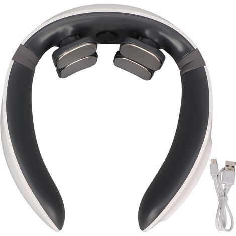Massageur cervical intelligent Pulse Électrique Blanc, appareil de relaxation pour cou, soulage fatigue et tensions, chaleur douce, usage quotidien à domicile (1/5)