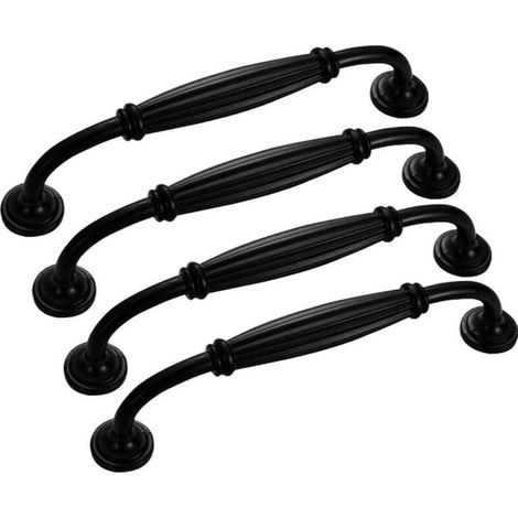 Poignées de meuble noires mates de 12,7 cm (5 pouces), idéales pour les portes de placards de cuisine, les tiroirs de commodes et les armoires de salle de bain (lot de 4). (1/5)