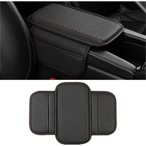 Housse Console Centrale Voiture, Accoudoir Voiture Universel Coussin, Coussin De Console Centrale De Automobile, Housse Pour Accoudoir Central Pour Plupart Des Véhicules(Noir Rouge Ligne) (1/5)