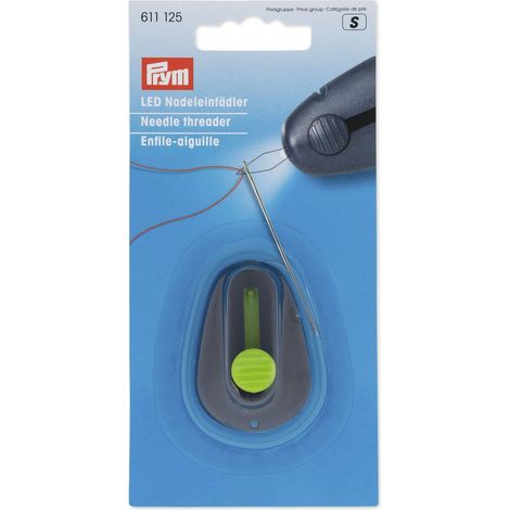 Prym 611125 Nadeleinfädler mit LED-Licht, pflaumenblau Infila ago, Plastica, Metallo, Multi-Colour, 18.5 x 9.5 x 2 cm