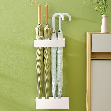 Porte Parapluie à Fixation Murale, Étagère de Parapluie Porteparapluies Avec Réceptacle D’eau Amovible Organisateur D'économie D'espace Support de Parapluie, Pour la Maison, le Bureau (1/5)