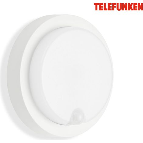 Lampade da parete per esterni LED Lampada da esterno Sensore di movimento IP44 Ø17cm 12W bianco Telefunken (1/5)
