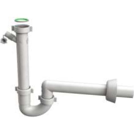 SIFONE SCARICO 1 VIA SENZA PILETTA PER LAVELLO IN ACCIAIO INOX CON ATTACCO LAVASTOVIGLIE MODELLO MAG - 11/2 ø40X230 MM - BON