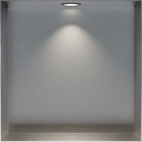 Wandnische Bernstein NT303010X Edelstahl randlos LED-Spot 30x30x10cm Edelstahl gebürstet 1x Spot Schwarz matt