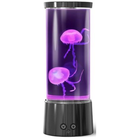 BUNTHAUS Lampe Meduse Lumineuse Aquarium 17 Couleurs Changeantes Jellyfish Lamp avec Télécommande, Alimenté par Batterie USB Relaxante Light pour Enfants Hommes Femmes Décoration Cadeau [Classe énergé (1/5)