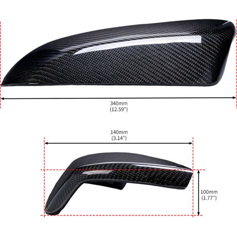 Gehäuse für Rückspiegel aus Kohlefaser für Toyota Tundra, schwarz, einzeln erhältlich (1/4)