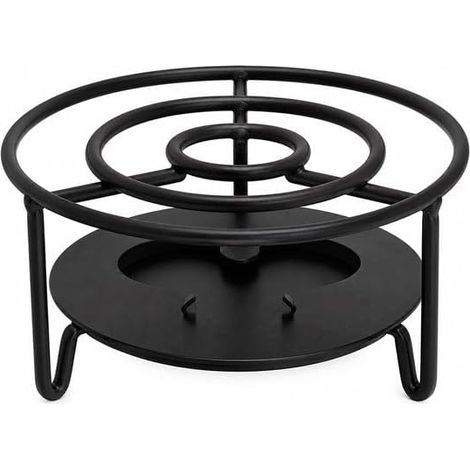 Chauffe-théière – Plaque chauffante avec bougie chauffe-plat – Chauffe-théière en métal – Porte-bougie chauffe-plat – Noir (1/3)