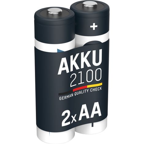 ANSMANN Akku AA Mignon 2100mAh 1,2V - aufladbare AA Batterien maxE, 2 Stück (1/5)