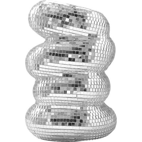 Disco Ball Vase with Silver Mirror Finish for Home, Party, and Desk Decor, Ideal for Small Spaces (1/5)