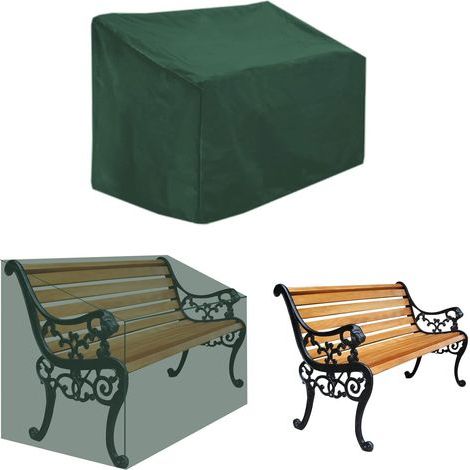 Schutzhülle für Gartentisch Sitzbank Wasserdichte Abdeckung – 2 Plätze, winddicht, UV-beständig, 210D Polyester Oxford Gewebe, 134 x 66 x 89 cm (Grün)