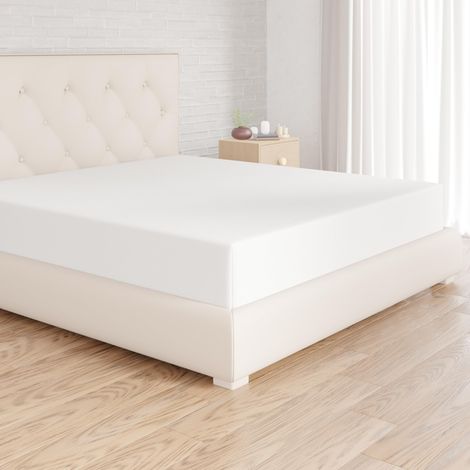 Drap Housse, 180 x 200 x 30 cm, en Polyester Microfibre pour Matelas Épais jusqu'à 30 cm, Blanc (1/5)