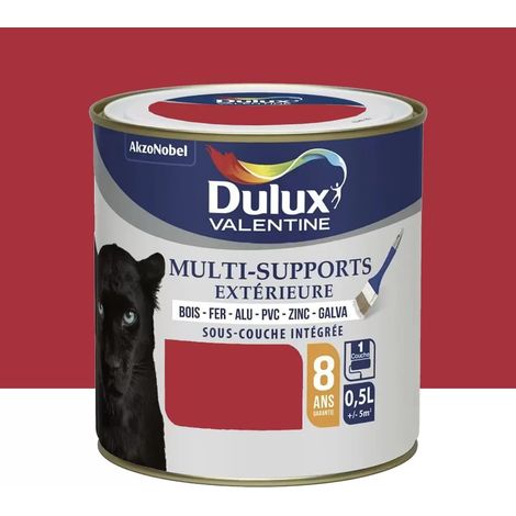 Peinture Dulux Valentine multi-supports extérieure Rouge coquelicot 0,5 L (1/3)