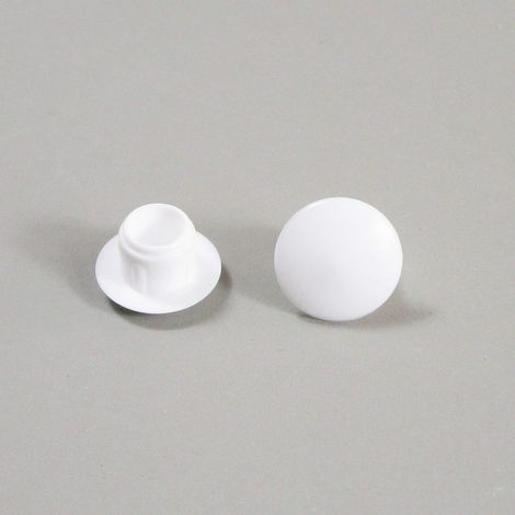 50 Bouchon Cache, Plastique Blanc, Diamètre 8mm, Tête Dôme, Pour Trou Alésage