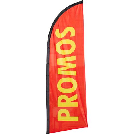 Drapeau publicitaire "PROMOS" 225 x 85 cm - Interface PLV