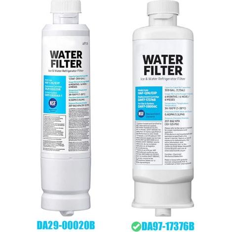 Lot de 2 Filtres à eau de Réfrigérateur de Rechange DA97-17376B DA97-08006C HAF-QIN HAF-QIN/EXP pour réfrigérateurs Multi-Portes (1/4)