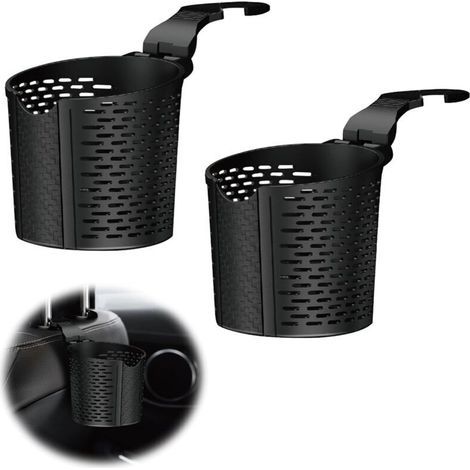Porte Gobelet Voiture, Support Bouteille Canette, Universels Porte-gobelet de Voiture Accroché pour Boisson, Thermos, Café, Bouteille, Mini Poubelle, 10.5 cm de Diamètre(Noir), 2 Pièces (1/4)