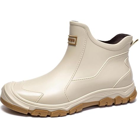 Bottes en caoutchouc pour hommes, bottes de pluie pour femmes, chaussures de travail imperméables et antidérapantes pour hommes, bottes de jardinage, à la mode et confortables, lumière douce (1/5)