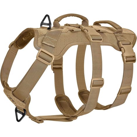 Harnais pour chien, harnais tactique T-Bone avec 2 poignées - Anti-évasion - Réglable - Harnais de poitrine pour chiens pour la chasse, la randonnée, l'entraînement, la promenade (1/5)