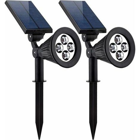 Pack de 2 Spots solaires extérieur étanches - 4 LEDs-RGB (1/5)