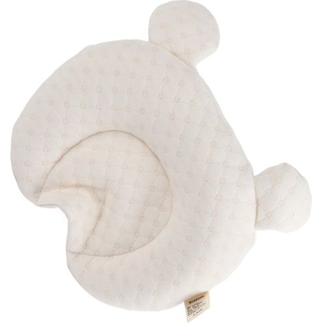 Babykissen aus Latex zur Kopfformung, waschbarer Bezug, für Babys von 0 bis 12 Monaten, weißes Bärenmuster (1/5)