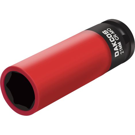 Douille 21 mm 1/2" Clé à choc pour écrou de roue, rouge (1/5)