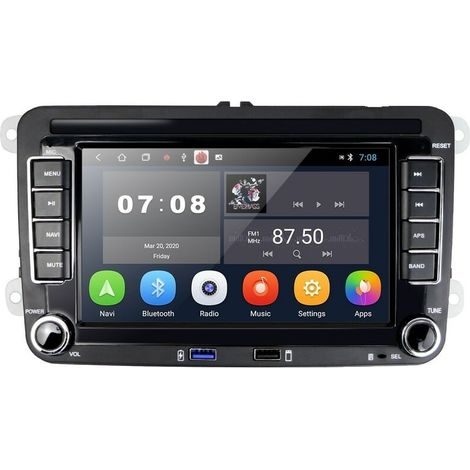 Navigation automobile, écran 7 pouces, système d'exploitation Android 10, 2 Go de RAM, 32 Go de stockage, processeur QuadCore, VW Passat B6, B7, CC, Golf 5, Golf 6, Tiguan, Touran