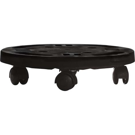 vidaXL Soporte para plantas con ruedas diámetro 30 cm negro 170 kg (1/2)