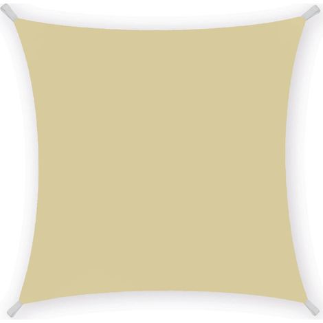 Tenda a Vela Ombreggiante Quadrata 3x3m in Poliestere Beige