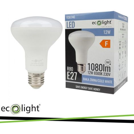 LAMPADINA R80 E27 12W 6500K 1080LM - Luce FREDDA