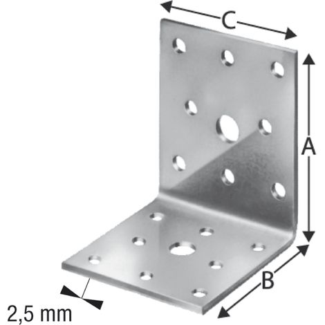 Simpson AC Winkelverbinder (Holzverbinder) 65x65x55 mm Bauwinkel feuerverzinkt (1/4)