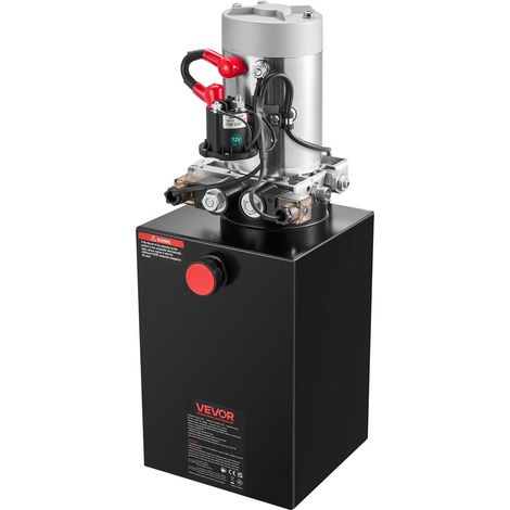 Pompe hydraulique 12 L à double effet 12 V pour benne basculante, pression max 22 MPa, débit 3,4 L/min, réservoir métallique. (1/5)
