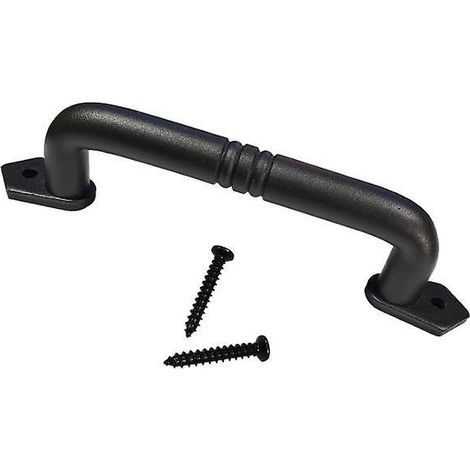 poigne De Porte De Grange Coulissante Noire Pour Porte De Grange Coulissante, Poigne En Acier Au Carbone Noir (1/5)