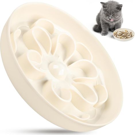 Bol anti-renflement pour chat et chien - Alimentation lente, anti-fissuration, réduit l'ingestion et la suralimentation (1/5)