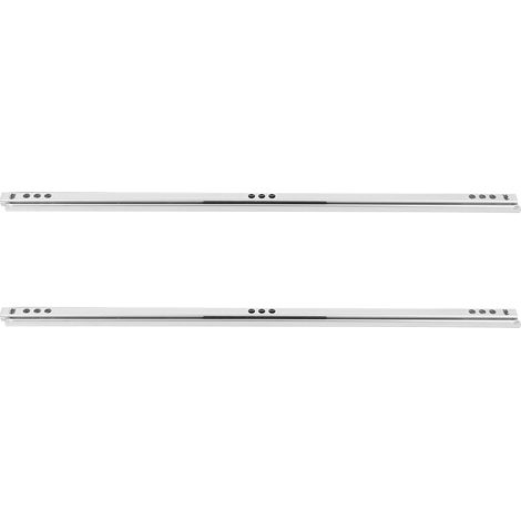 Lot de 2 glissières bidirectionnelles de 400 mm pour tiroir coulissant, avec roulement à billes de 17 mm de large. (1/5)