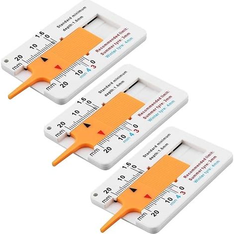 Tyre Depth Gauge 0-20mm Plastic Car Motorcycle Tyre Depth Gauge Set of 3 (1/5)