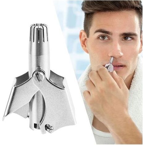 Kaelt - Coupe nez manuelle en acier inoxydable,Tondeuse à poils de nez,Coupe-Poils Nez,Tondeuse nez,Tondeuse à poils nasaux,oreilles Epilateur nez,Tondeuse pour les oreilles et le nez,Lavable,1 pièce (1/5)